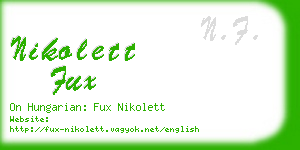 nikolett fux business card